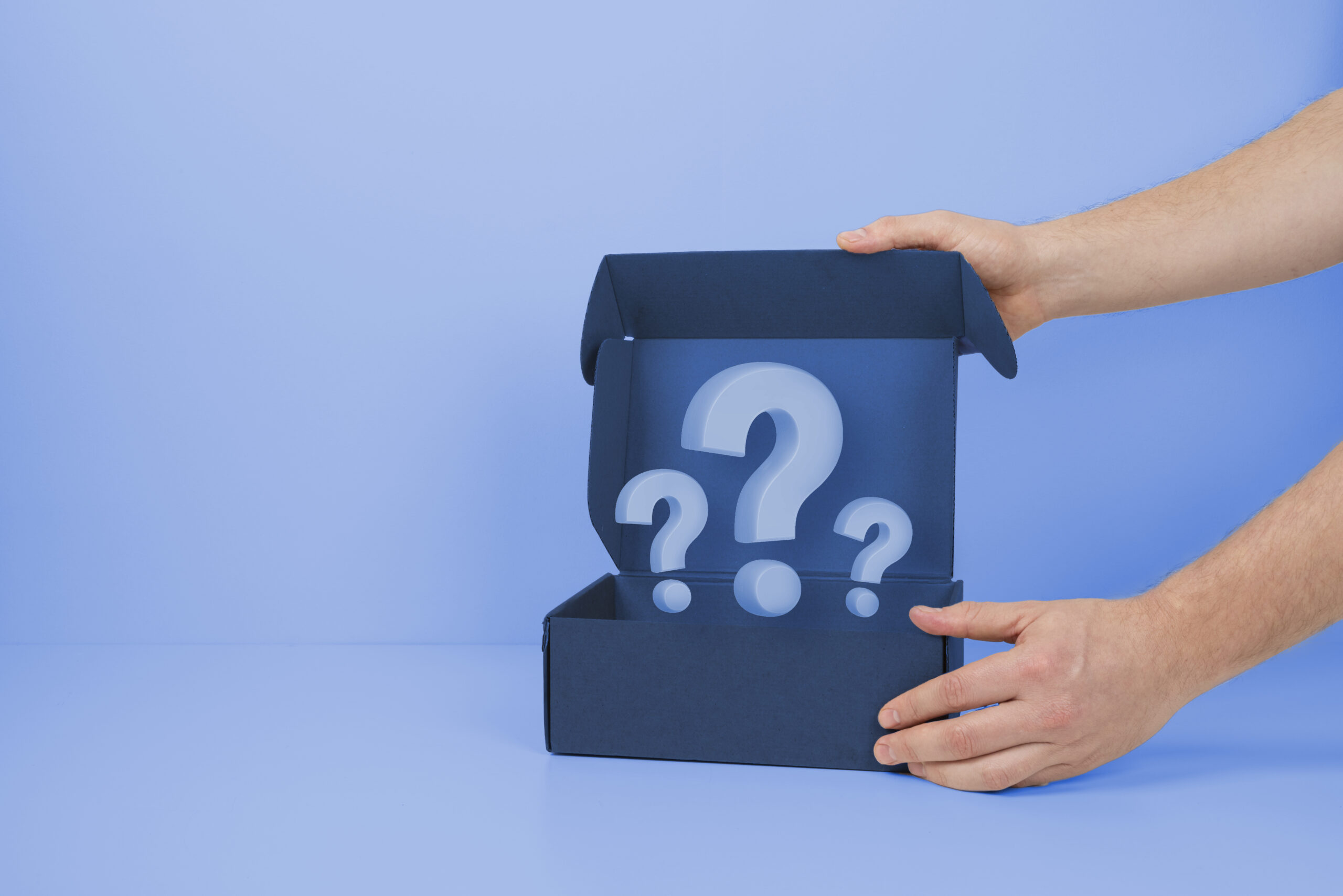 mystery box with gifts concept